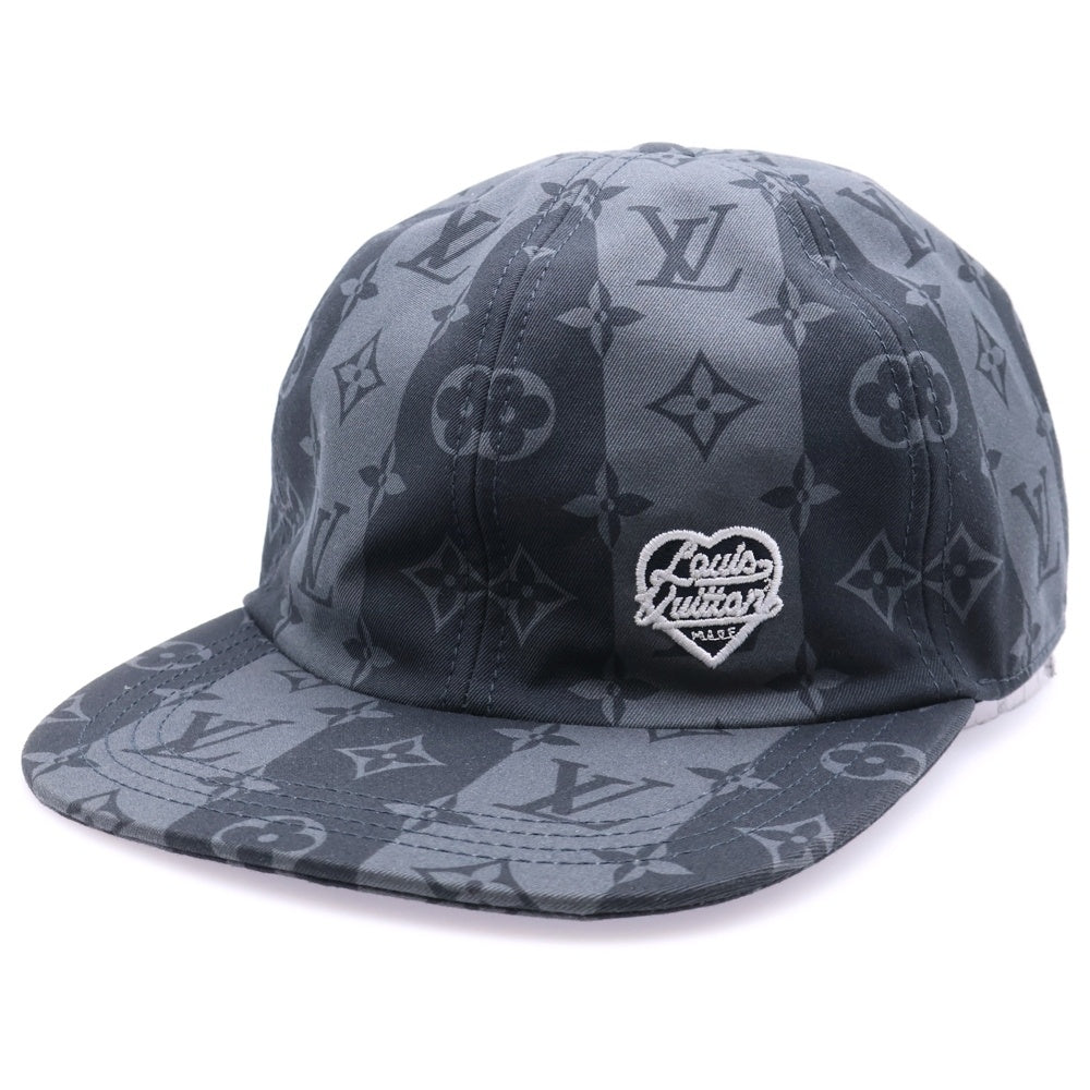 LOUIS VUITTON(ルイヴィトン) ×NIGO ニゴ ストライプ モノグラムキャップ ブラック/グレー MP3258