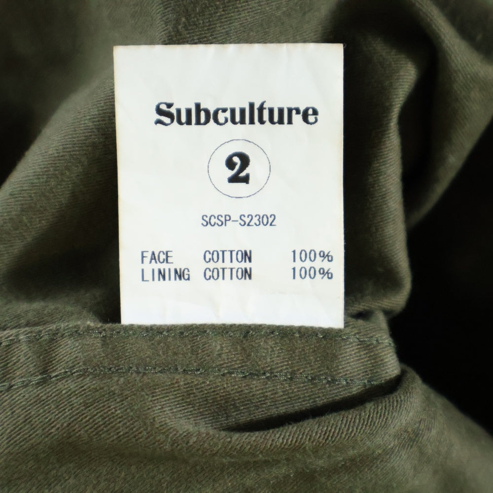 SUBCULTURE(サブカルチャー) 23SS Fatigue Pants Shorts ファティーグショートパンツ カーキ SCSP-S2302