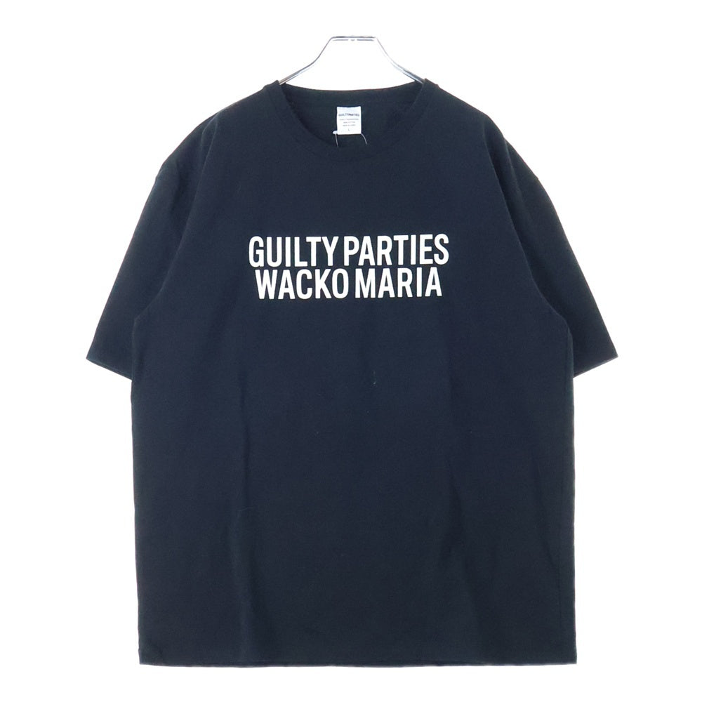 WACKO MARIA(ワコマリア) WASHED HEAVY WEIGHT T-SHIRT ロゴプリントクルーネック半袖Tシャツ ブラック