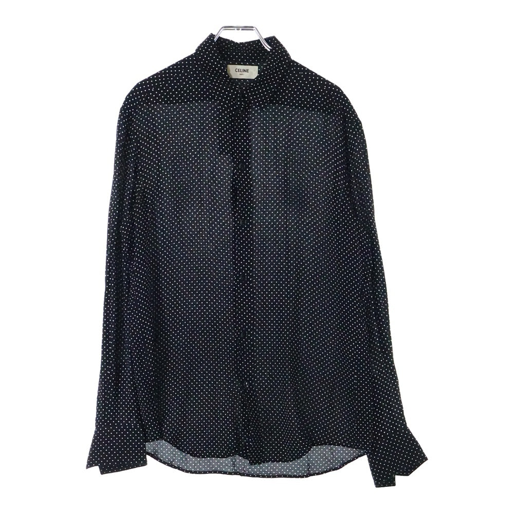 CELINE(セリーヌ) CLASSIC SHIRT IN DOT PRINTED VISCOSE ドット柄 クラシック ビスコース長袖シャツ レディース 20ZX1169D