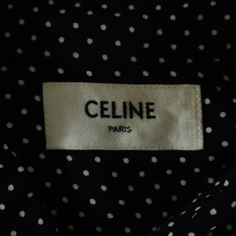 CELINE(セリーヌ) CLASSIC SHIRT IN DOT PRINTED VISCOSE ドット柄 クラシック ビスコース長袖シャツ レディース 20ZX1169D