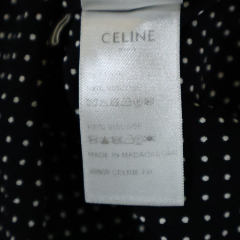 CELINE(セリーヌ) CLASSIC SHIRT IN DOT PRINTED VISCOSE ドット柄 クラシック ビスコース長袖シャツ レディース 20ZX1169D