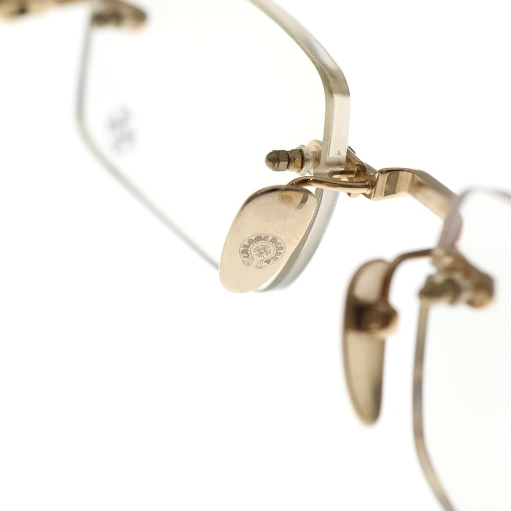 CHROME HEARTS(クロムハーツ) SOFFFFFFFFERS 2サイドフローラル テンプル リムレス サングラス アイウェア 眼鏡 ゴールド