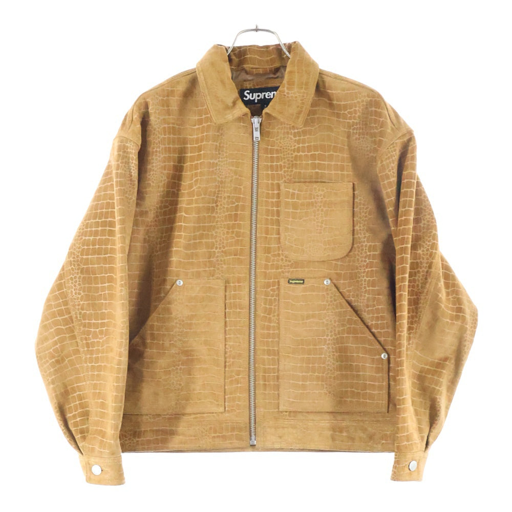 SUPREME(シュプリーム) 24AW Suede Work Jacket Croc スエード ジップアップジャケットワークジャケット クロック ブラウン