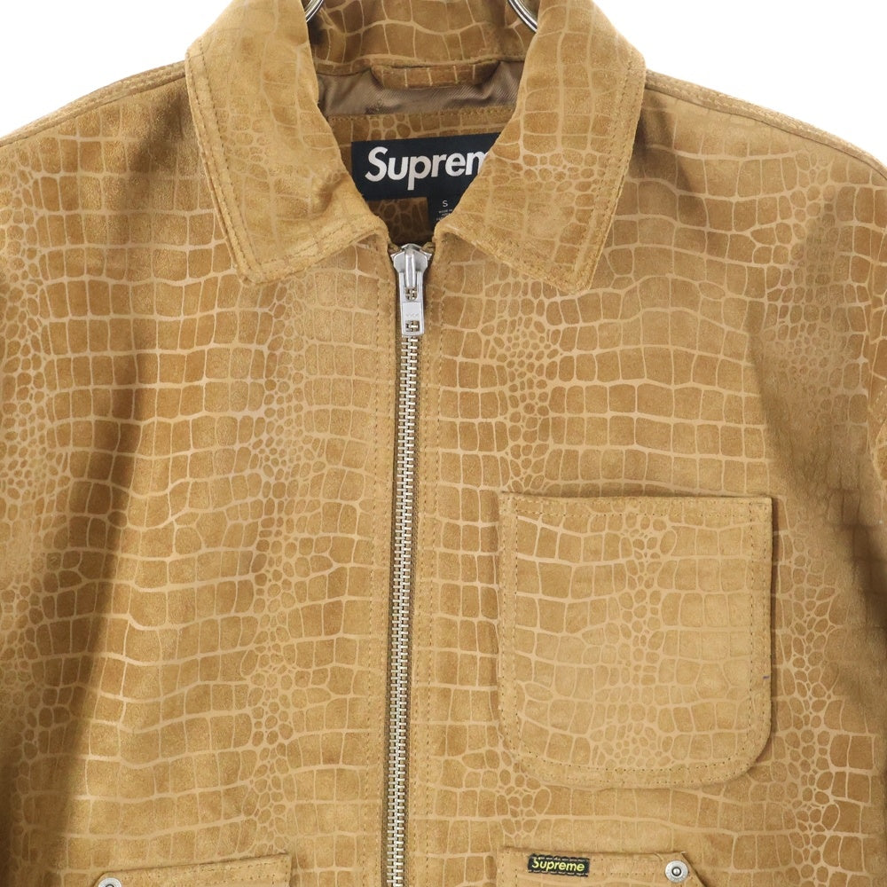 SUPREME(シュプリーム) 24AW Suede Work Jacket Croc スエード ジップアップジャケットワークジャケット クロック ブラウン