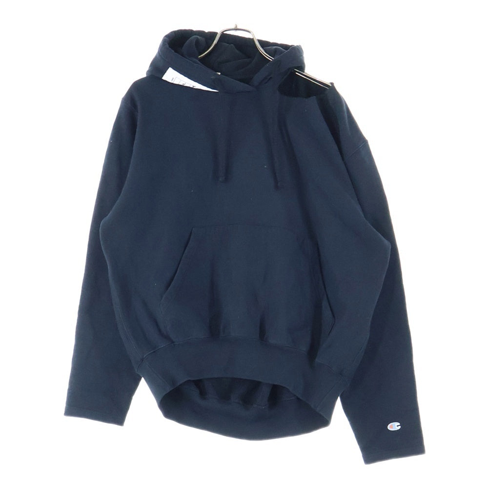 VETEMENTS(ヴェトモン) 17SS ×Champion WSS17CH4 ダメージ加工フードパッチデザインパーカー ブラック