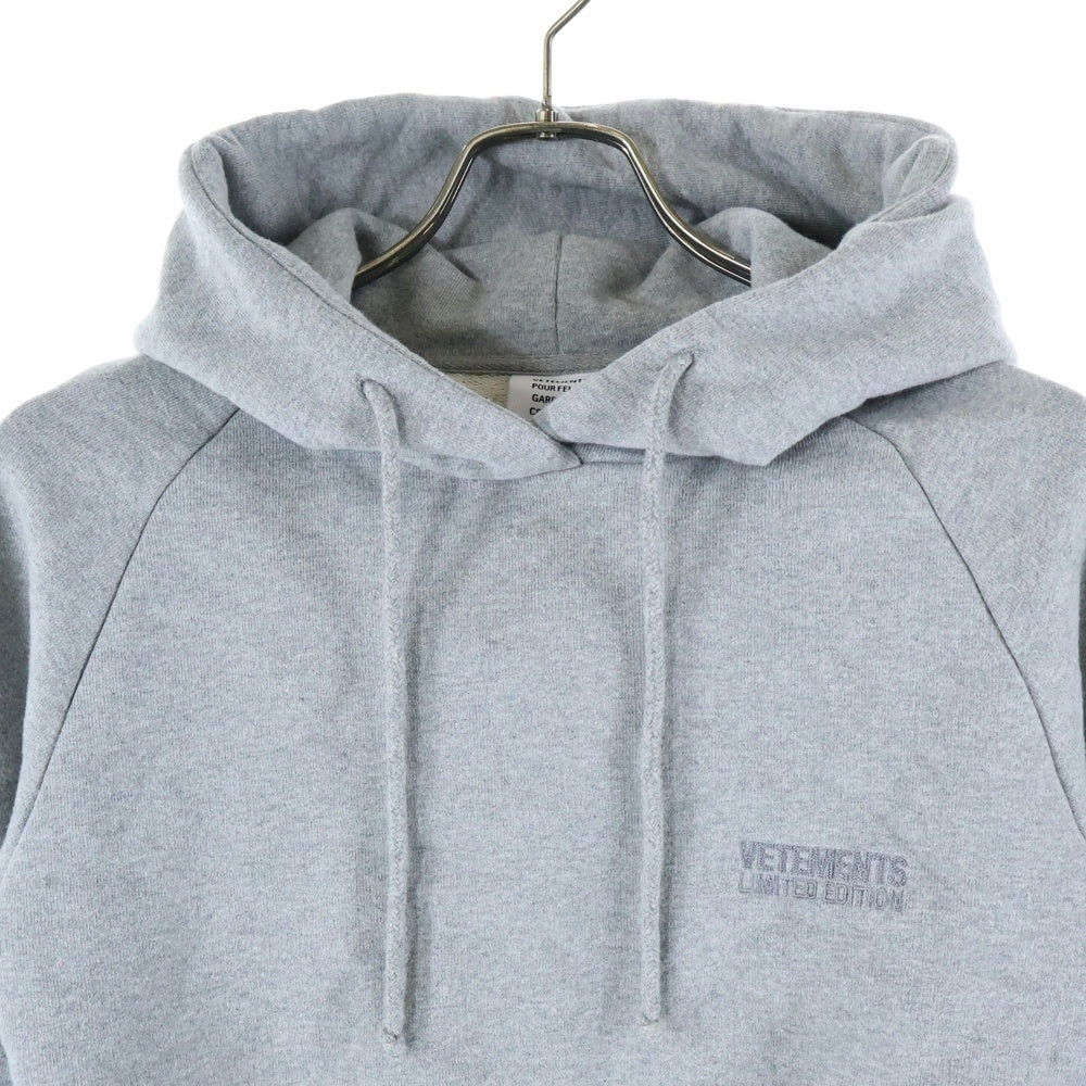VETEMENTS(ヴェトモン) 24SS Flared Sleeve Cropped Hoodie ショートフーディ フレアロングスリーブ グレー
