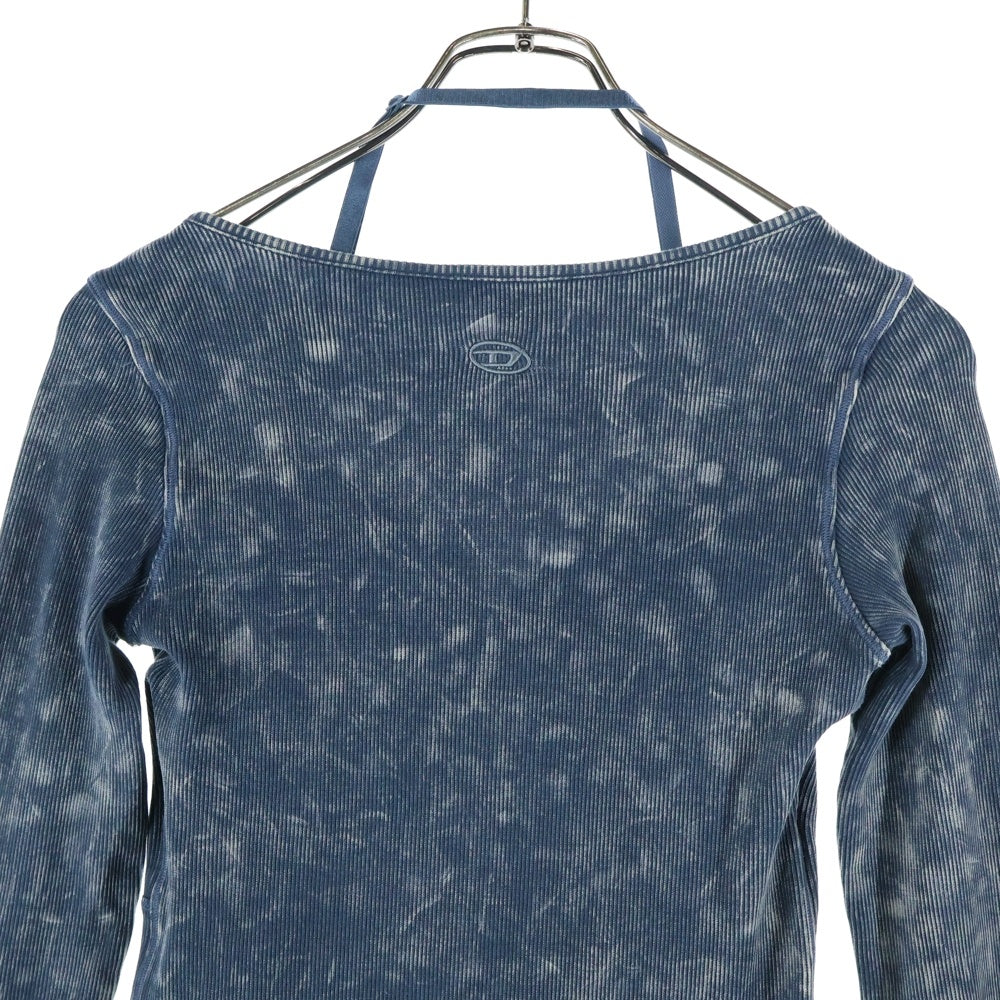 DIESEL(ディーゼル) BRANETTE リブ タイト ドレス ワンピース カットソー 長袖 ストレッチ ブルー