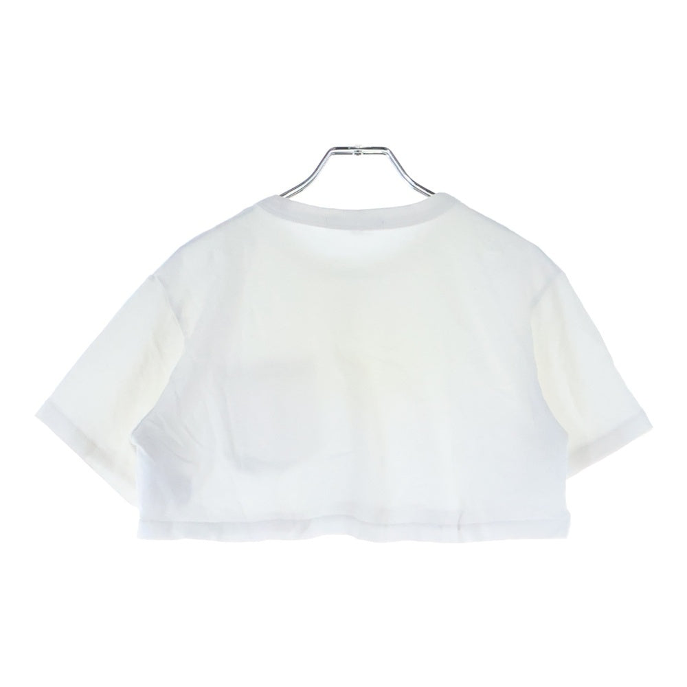ALEXANDER WANG(アレキサンダーワン) ロゴ ショート丈 クロップド 半袖カットソー Tシャツ ホワイト レディース