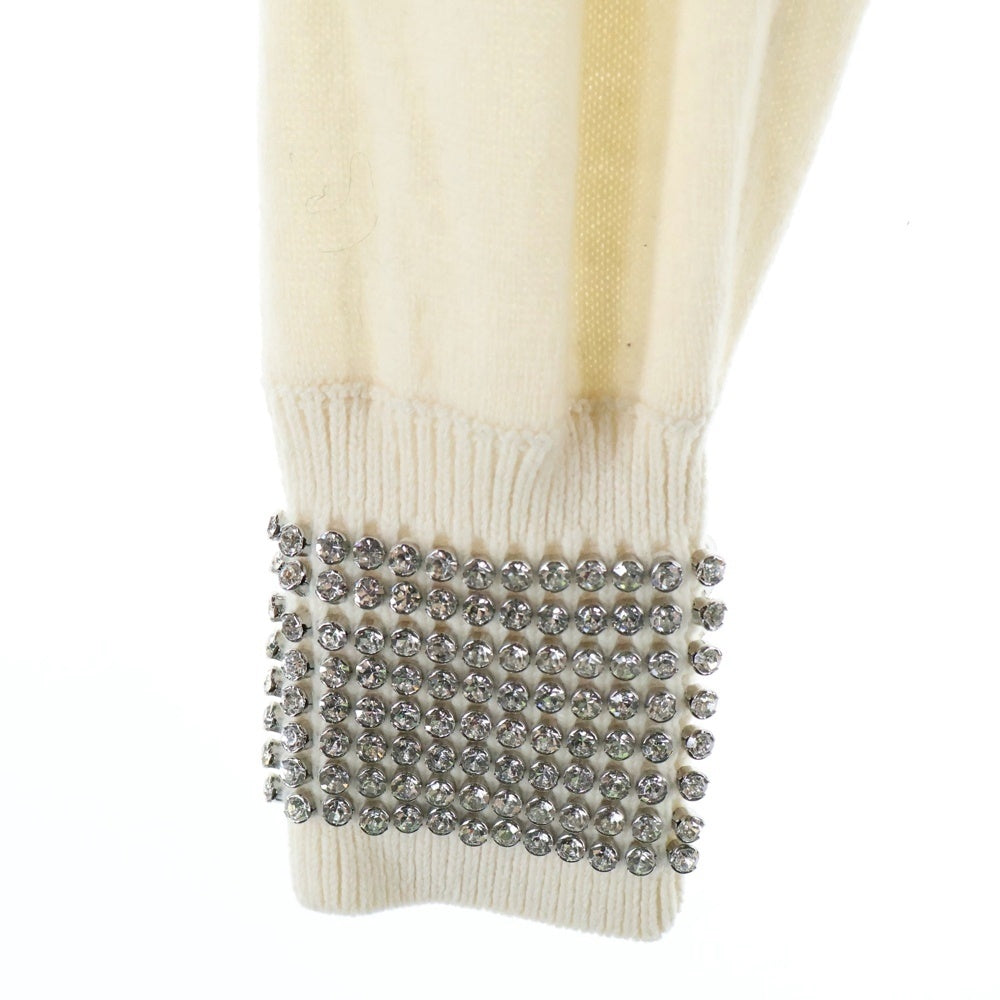 ALEXANDER WANG(アレキサンダーワン) 袖ビジュー ニットカーディガン アイボリー レディース