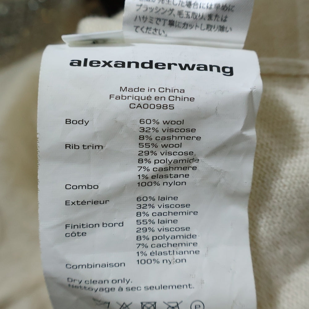 ALEXANDER WANG(アレキサンダーワン) 袖ビジュー ニットカーディガン アイボリー レディース