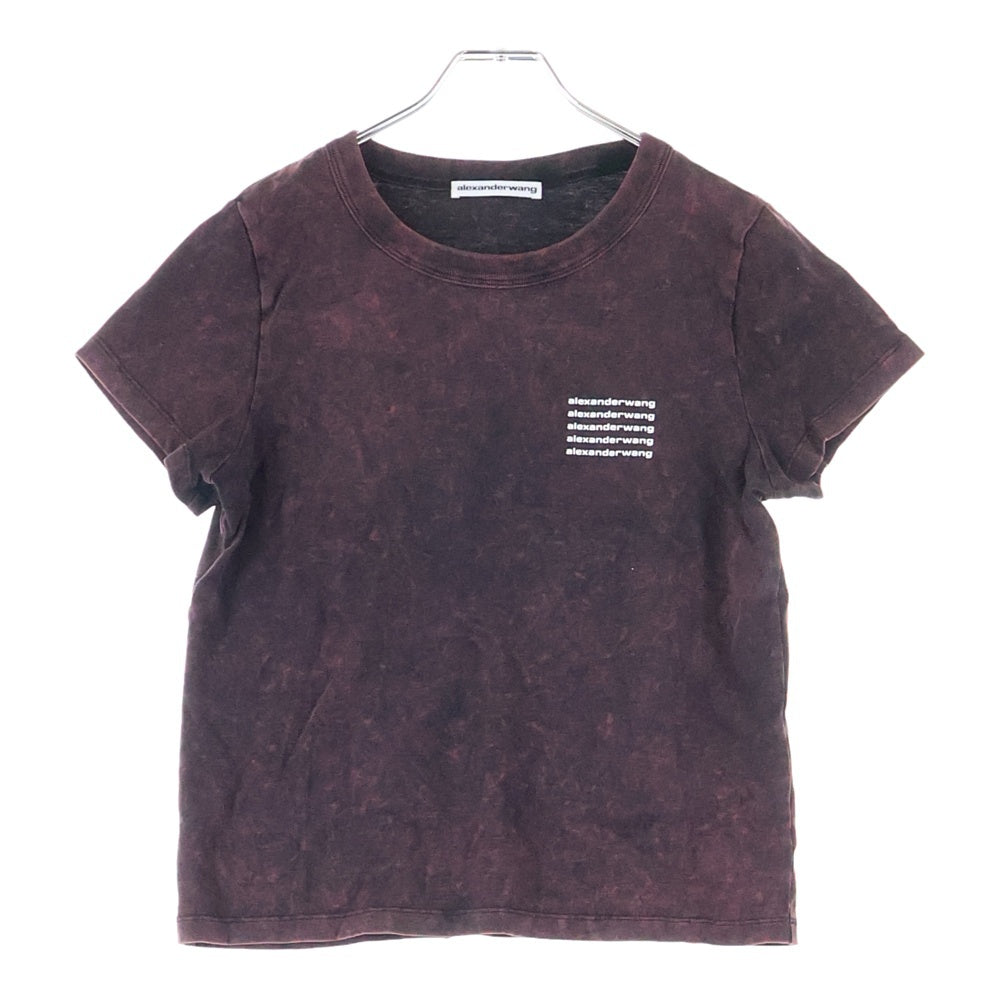 ALEXANDER WANG(アレキサンダーワン) ロゴプリント クルーネック半袖Tシャツ ブラック/レッド