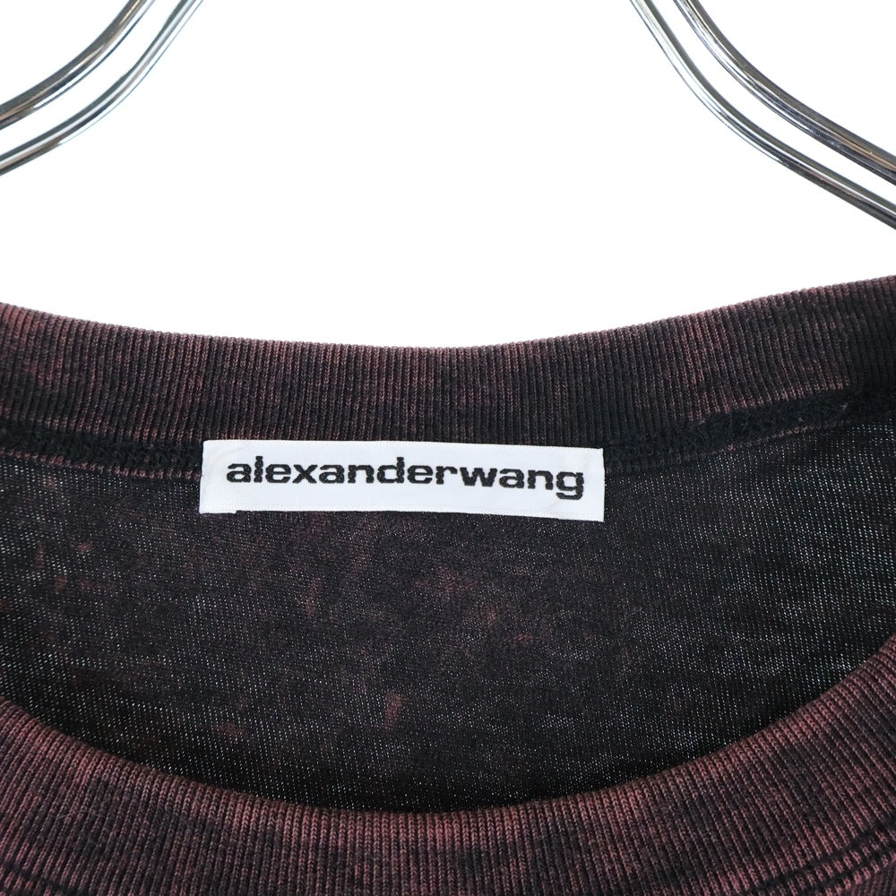 ALEXANDER WANG(アレキサンダーワン) ロゴプリント クルーネック半袖Tシャツ ブラック/レッド