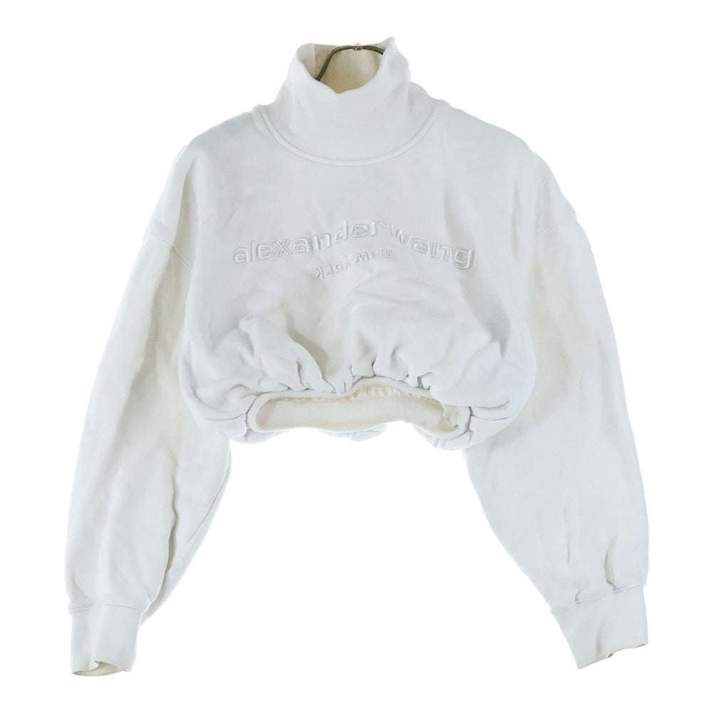 ALEXANDER WANG(アレキサンダーワン) ハイネック ロゴ刺繍 スウェットトレーナー ホワイト レディース