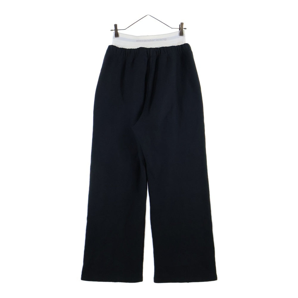 ALEXANDER WANG(アレキサンダーワン) ダブルウエストワイドレッグスウェットパンツ ブラック 4CC1244349