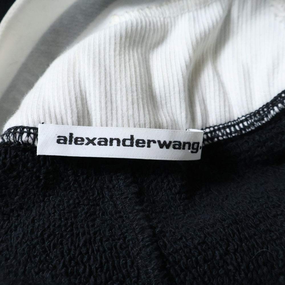 ALEXANDER WANG(アレキサンダーワン) ダブルウエストワイドレッグスウェットパンツ ブラック 4CC1244349