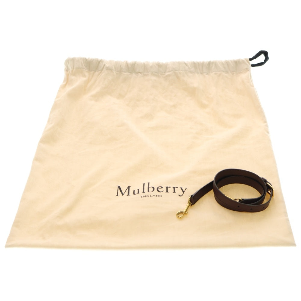 Mulberry(マルベリー) ベイズウォーター 2WAY レザー ハンドバッグ ショルダーバッグ ゴールド金具 ボルドー