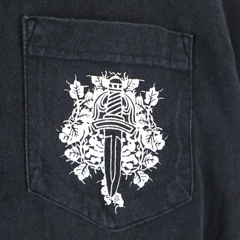 CHROME HEARTS(クロムハーツ) OLD オールドモデル バックホースシュー ダガープリントポケット 半袖Tシャツ カットソー ブラック