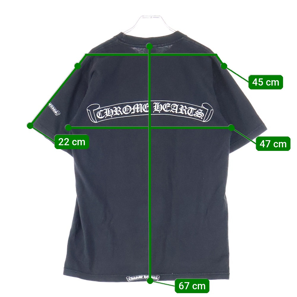 CHROME HEARTS(クロムハーツ) OLD オールドモデル バックホースシュー ダガープリントポケット 半袖Tシャツ カットソー ブラック