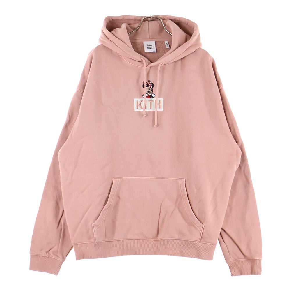 KITH(キス) ×Disney Minnie Classic Logo Hoodie ディズニー ミニー クラシックロゴフーディ プルオーバースウェットパーカー ピンク