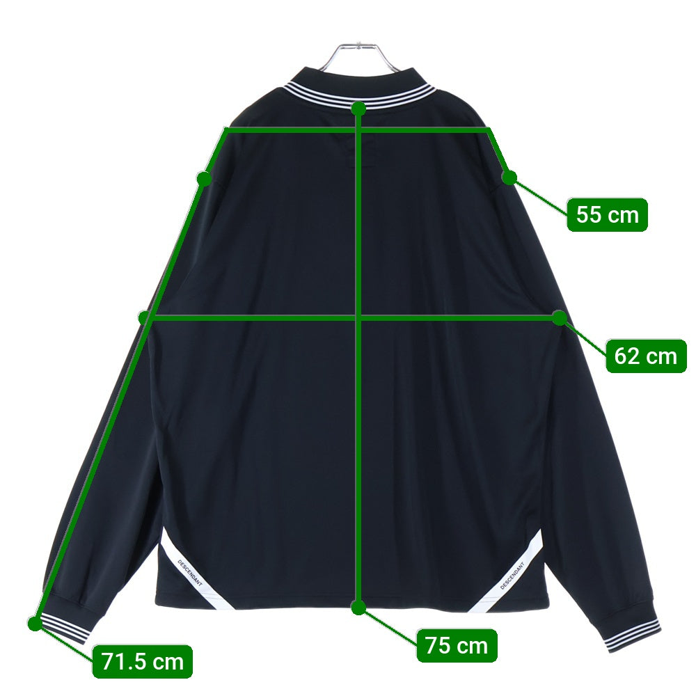 adidas(アディダス) ×DESCENDANT GAME JERSEY ディセンダント ゲームジャージー ロングスリーブ 長袖Tシャツ カットソー ブラック