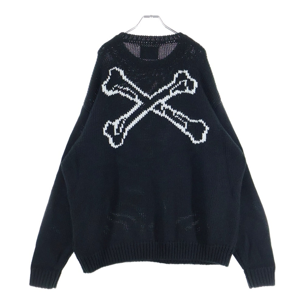 WTAPS(ダブルタップス) 22AW ARMT SWEATER クロスボーン クルーネック ニット ブラック 222MADT-KNM02