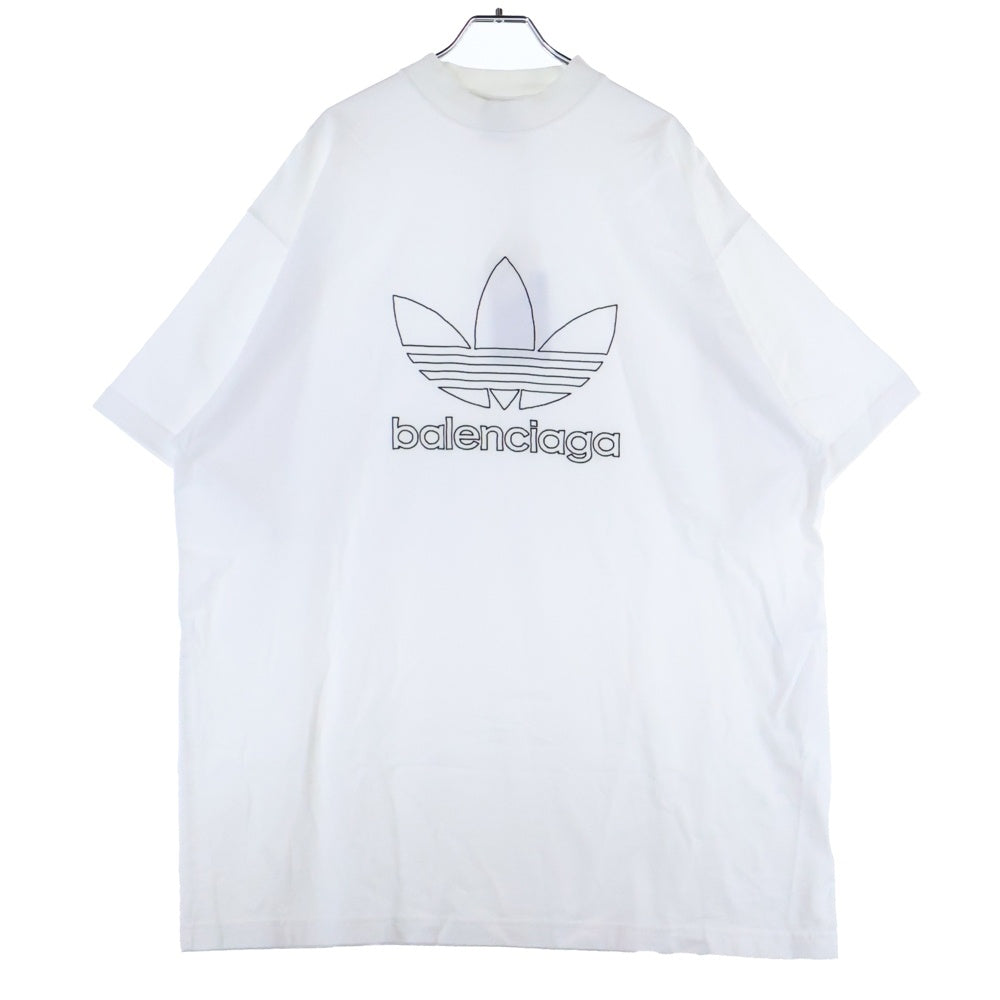 BALENCIAGA(バレンシアガ) 23SS ×adidas T-Shirt 723976 TNVN8 ×アディダス フロントロゴ 半袖Tシャツ カットソー ホワイト