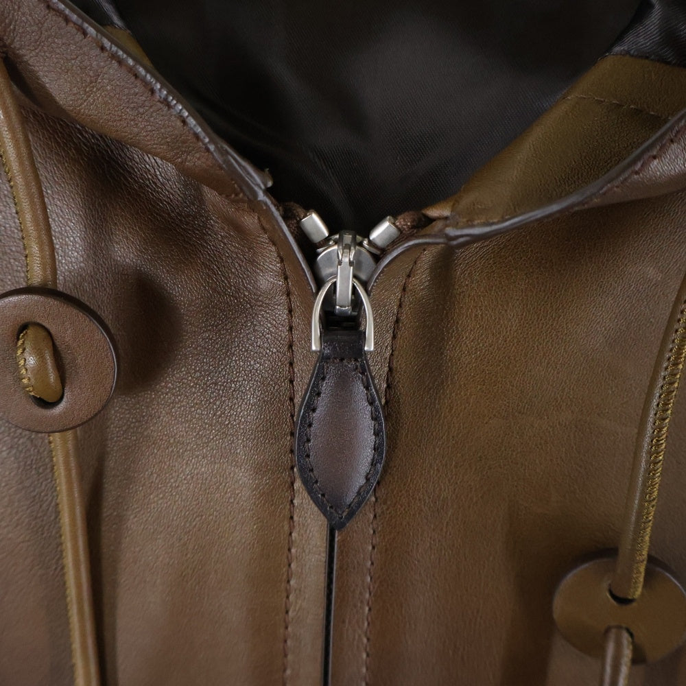 Berluti(ベルルッティ) Patina Leather B-Way パティーナ レザーフーディ ジャケット ブラウン R24LBL123KAHX