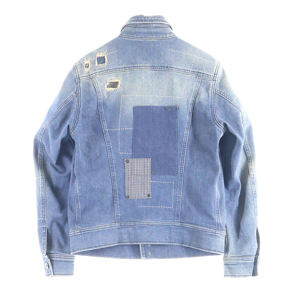DIESEL(ディーゼル) ダメージ加工 D-JIM パッチワーク デニムジャケット インディゴ