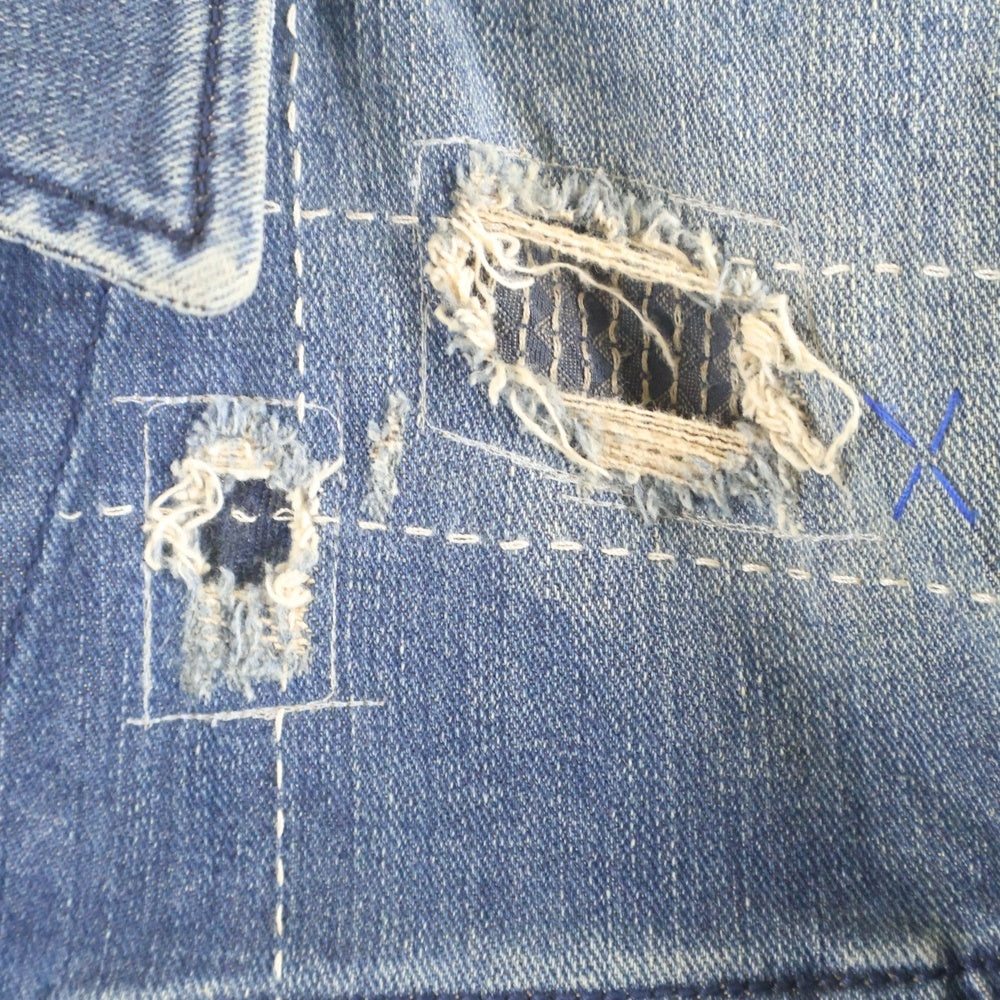 DIESEL(ディーゼル) ダメージ加工 D-JIM パッチワーク デニムジャケット インディゴ