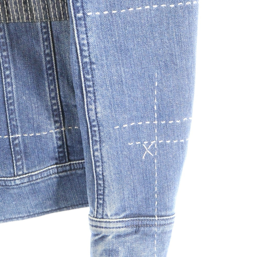 DIESEL(ディーゼル) ダメージ加工 D-JIM パッチワーク デニムジャケット インディゴ
