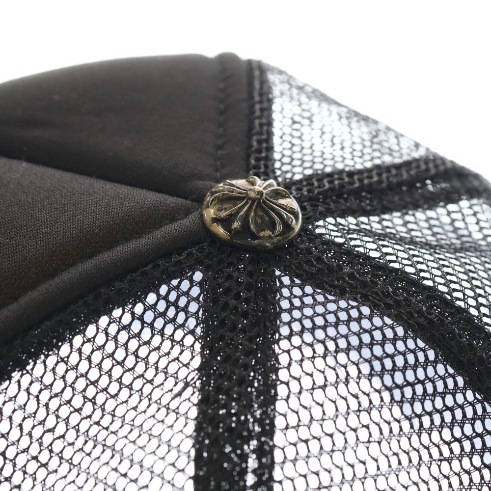 CHROME HEARTS(クロムハーツ) Cemetery Cross Patch Trucker Cap セメタリークロスパッチトラッカーキャップ ベースボールキャップ クロスボール 帽子 ブラック