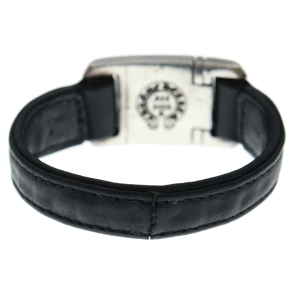 CHROME HEARTS(クロムハーツ) HARNESS CLASP ハーネスクラスプ レザーブレスレット ブラック/シルバー