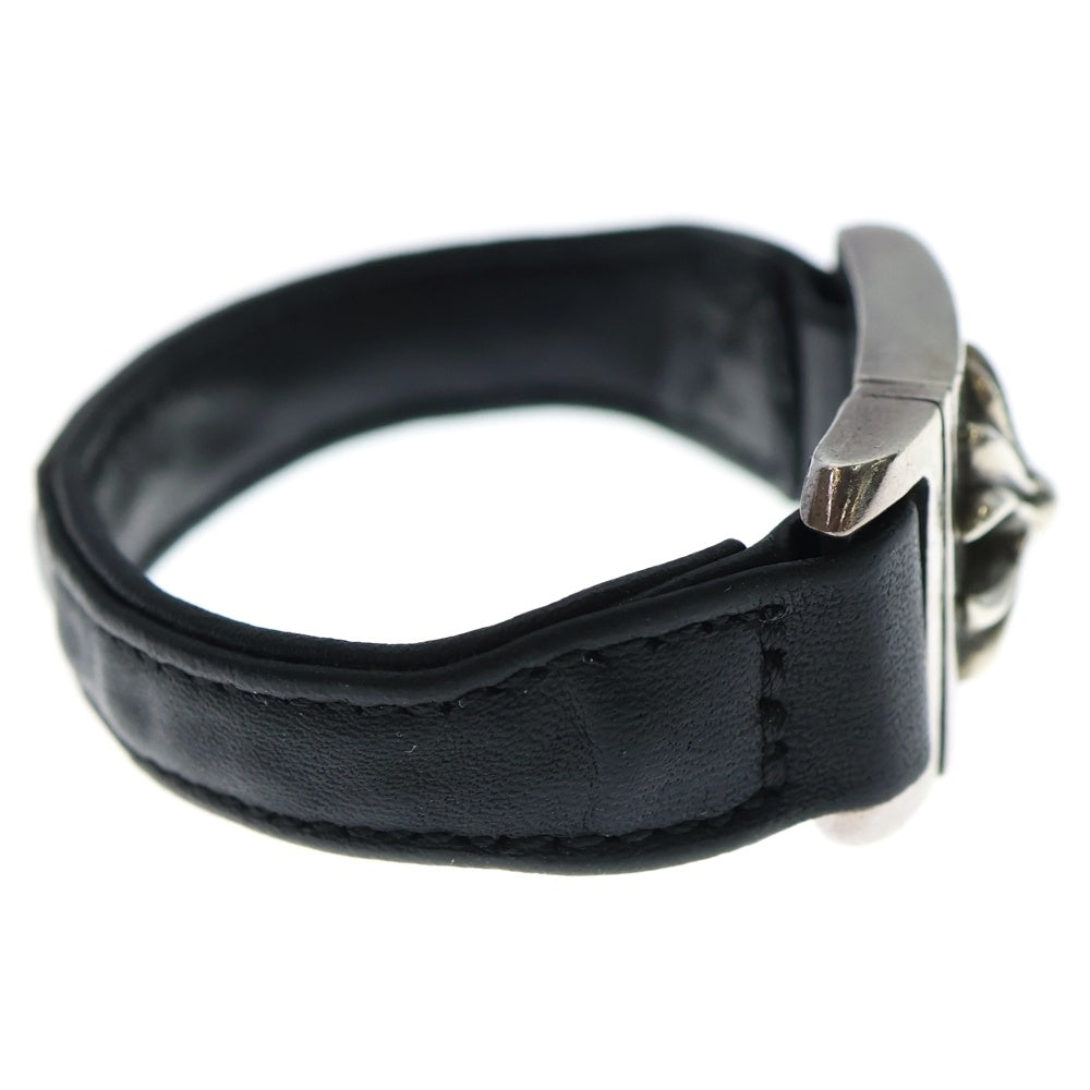 CHROME HEARTS(クロムハーツ) HARNESS CLASP ハーネスクラスプ レザーブレスレット ブラック/シルバー