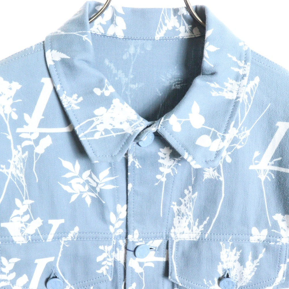 LOUIS VUITTON(ルイヴィトン) 22AW DNAリーフ総柄デニムジャケット ブルー/ホワイト RM222Q NF1 HNA59