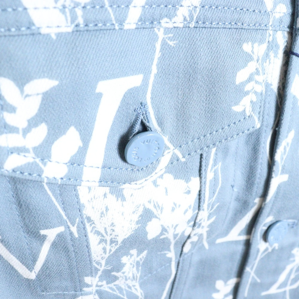 LOUIS VUITTON(ルイヴィトン) 22AW DNAリーフ総柄デニムジャケット ブルー/ホワイト RM222Q NF1 HNA59