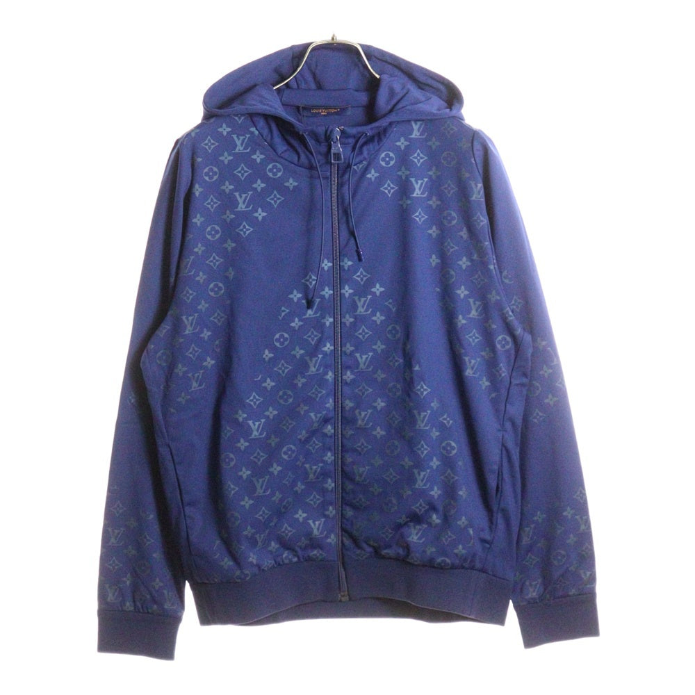 LOUIS VUITTON(ルイヴィトン) 24SS hooded zip-up fitted long-sleeve モノグラム ジップアップパーカー ネイビー RM241MQ YNF HQY46W