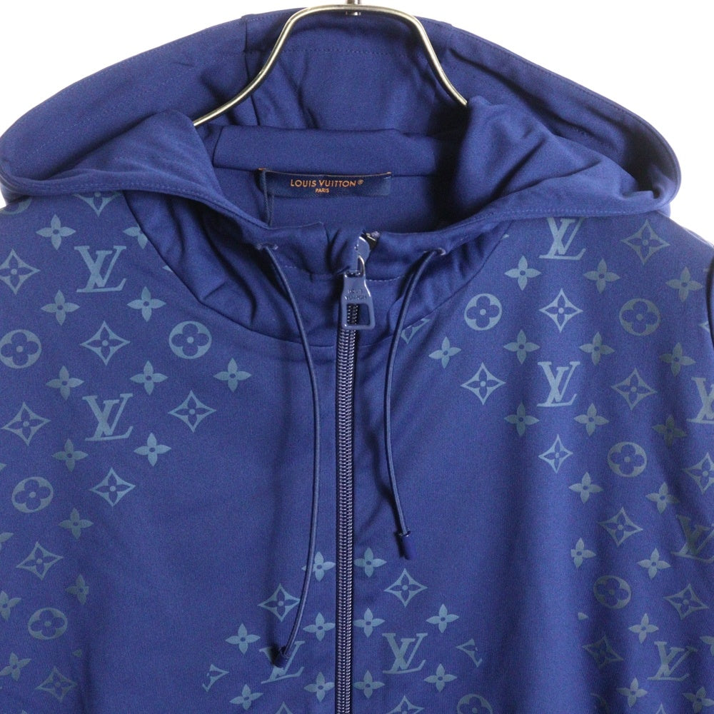 LOUIS VUITTON(ルイヴィトン) 24SS hooded zip-up fitted long-sleeve モノグラム ジップアップパーカー ネイビー RM241MQ YNF HQY46W