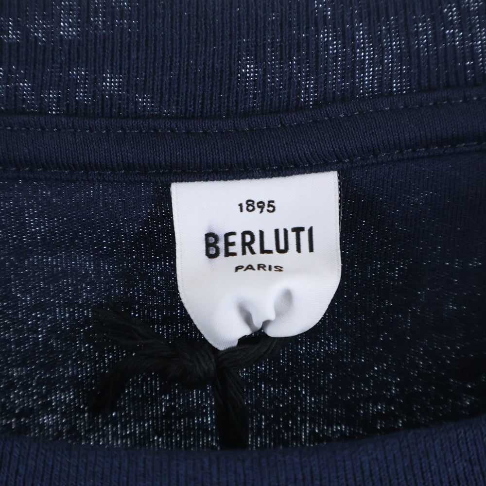 Berluti(ベルルッティ) Thabor スモールロゴ刺繍 クルーネック半袖Tシャツ ネイビー R26JRS124