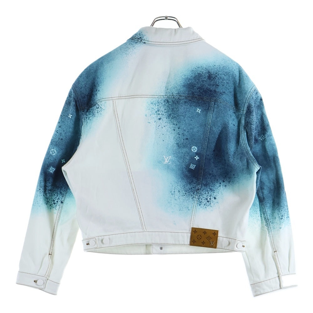 LOUIS VUITTON(ルイヴィトン) 23SS スプレーモノグラムデニムトラッカージャケット ホワイト/ブルー RM231M U14 HOA10W