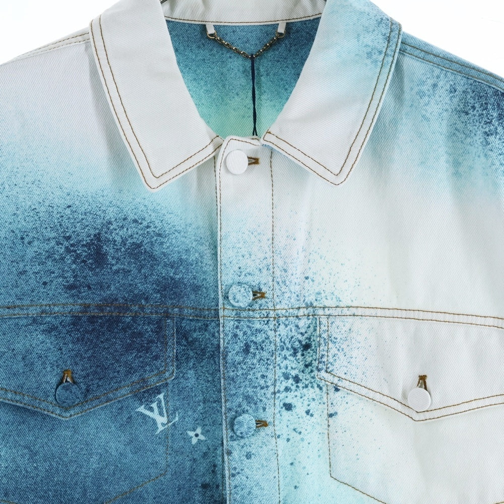 LOUIS VUITTON(ルイヴィトン) 23SS スプレーモノグラムデニムトラッカージャケット ホワイト/ブルー RM231M U14 HOA10W
