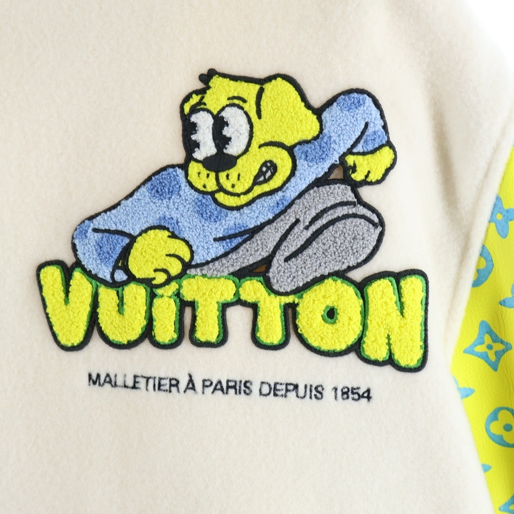 LOUIS VUITTON(ルイヴィトン) 23SS モノグラムプレイグラウンドバーシティブルゾン スタジャン アイボリー/イエロー RM231 YJ3 HOL62E