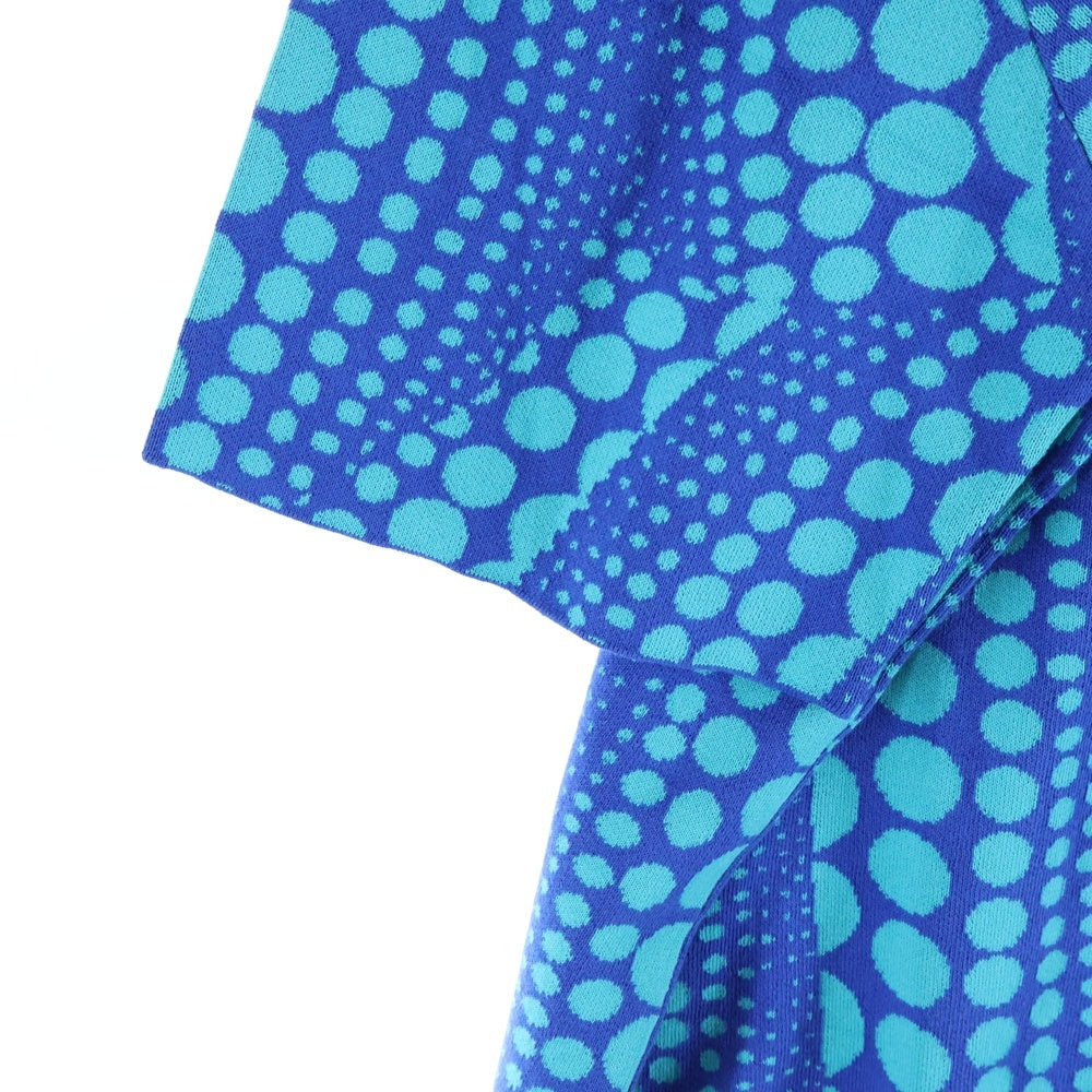 LOUIS VUITTON(ルイヴィトン) 23AW×草間彌生 オールオーバーパンプキン クルーネック半袖ニットセーター ブルー RM232H JL4 HON38W