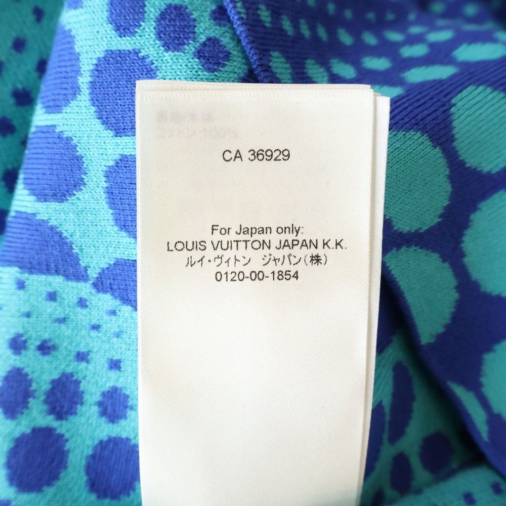 LOUIS VUITTON(ルイヴィトン) 23AW×草間彌生 オールオーバーパンプキン クルーネック半袖ニットセーター ブルー RM232H JL4 HON38W