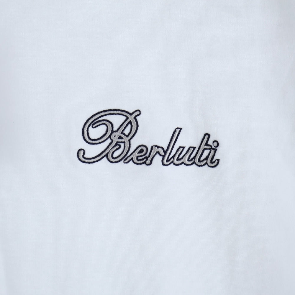 Berluti(ベルルッティ) Thabor スモールロゴ刺繍 クルーネック半袖Tシャツ ホワイト R26JRS124