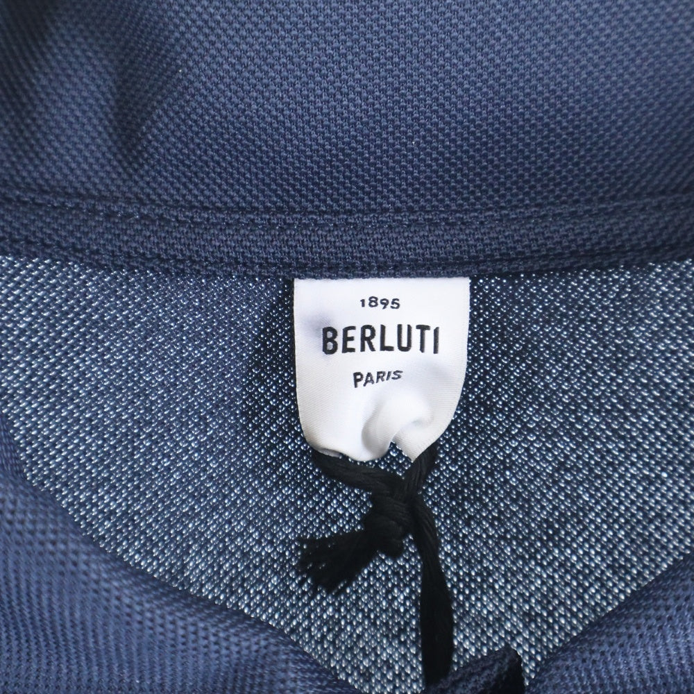 Berluti(ベルルッティ) ロゴ刺繍 ロングスリーブポロシャツ 長袖 ネイビー R25JPL08