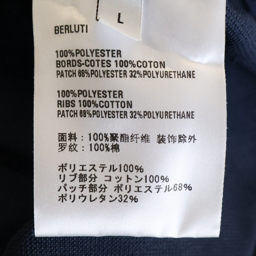 Berluti(ベルルッティ) ロゴ刺繍 ロングスリーブポロシャツ 長袖 ネイビー R25JPL08