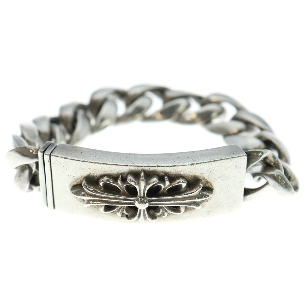 CHROME HEARTS(クロムハーツ) ID FLORAL CRS OLD オールド フローラルクロス IDクラシックリンク ブレスレット 11LINK シルバー BCA164