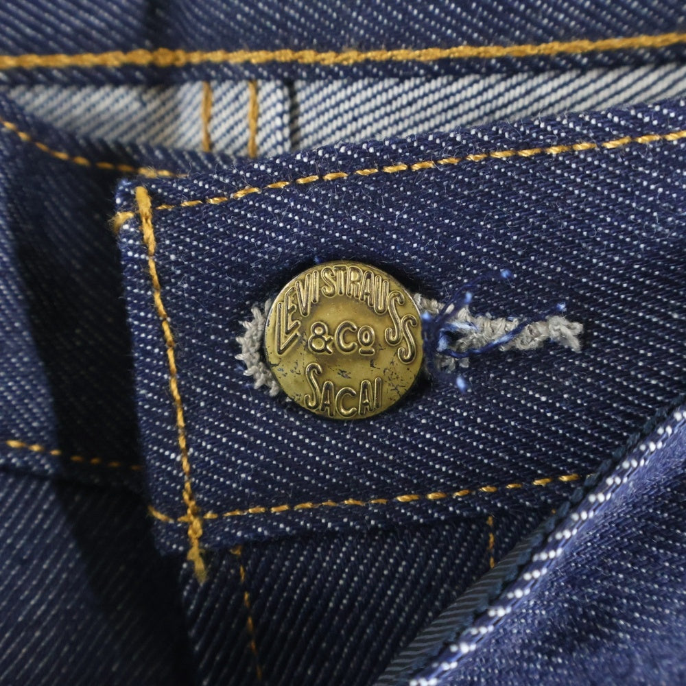 Sacai(サカイ) 25SS ×LEVI'S Denim Pants リーバイス ベルト ウォッシュド デニムパンツ インディゴ 25-0962S