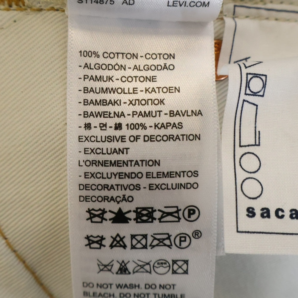 Sacai(サカイ) 25SS ×LEVI'S Denim Pants リーバイス ベルト ウォッシュド デニムパンツ インディゴ 25-0962S